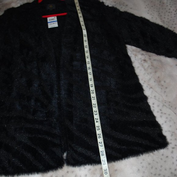 NWT JM Collection Black Animal Print, Open-Front Sweater - PXL - Picture 5 of 9